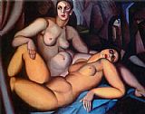 Tamara De Lempicka Famous Paintings - Two Friends